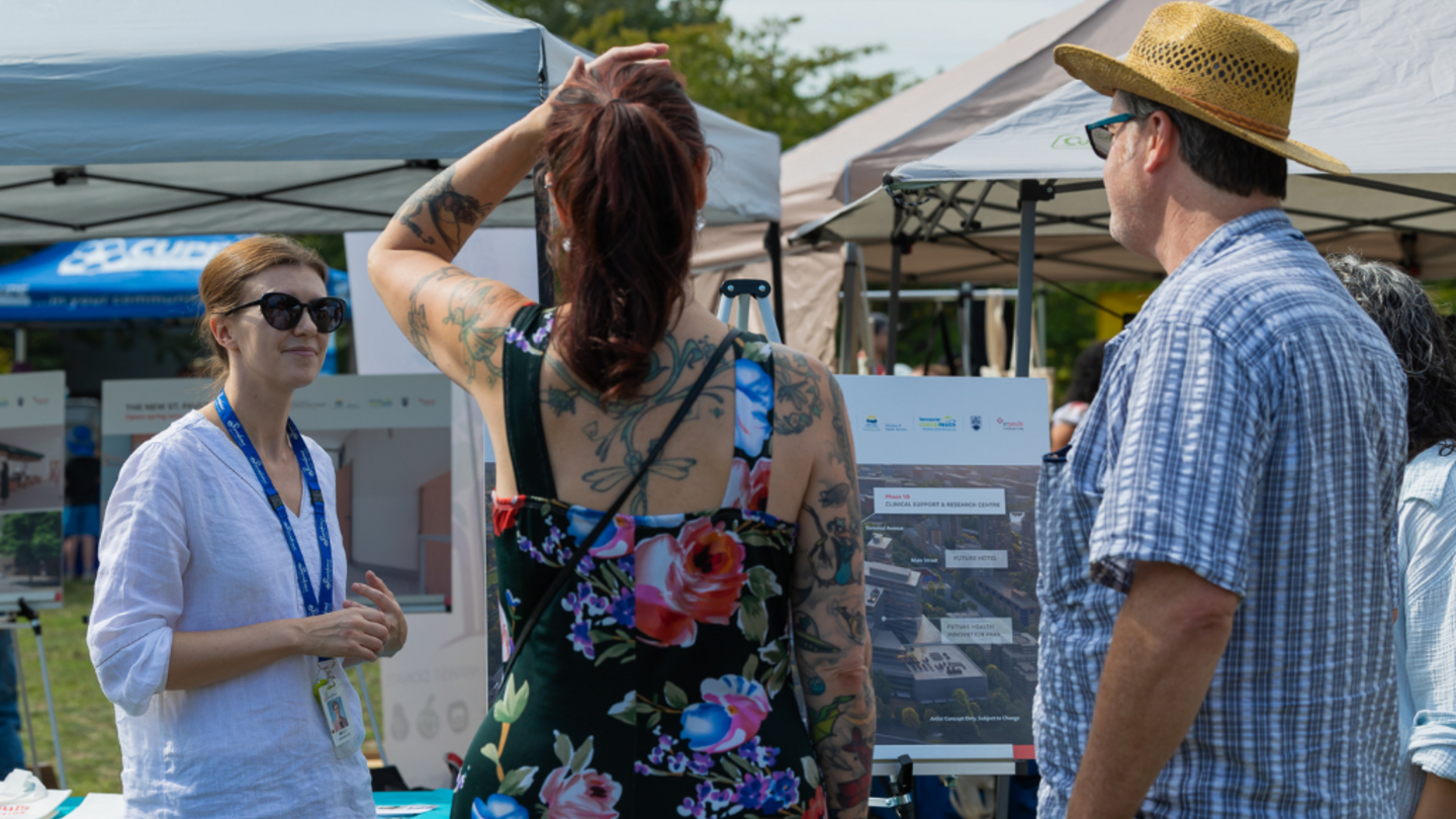Molly Leathem answers questions at the McSpadden County Fair