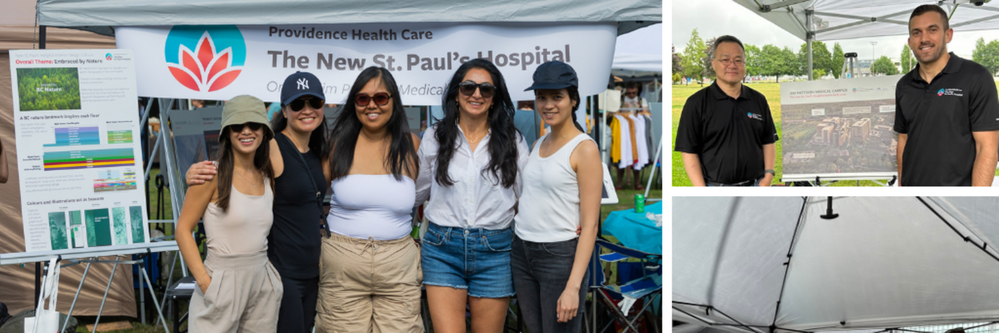 A collage of team members at public engagement events