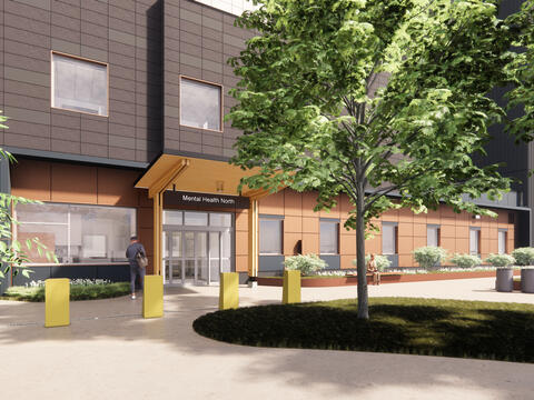 Mental Health North Entrance Exterior rendering