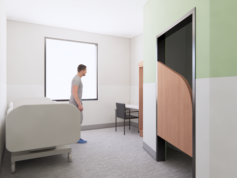 Mental Health patient room rendering